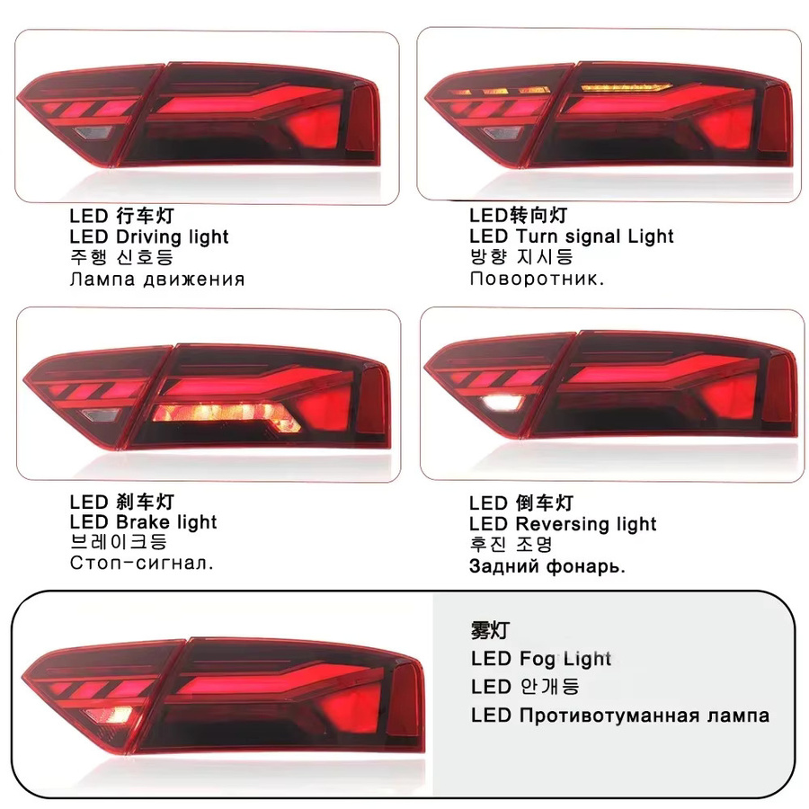 Bosclear Dynamische Auto-Heckleuchte für Audi A5 (2008-2016) und S5 in Rot mit Blinker, Bremse, Abbiegelicht und Rückfahrlicht - Bild 2