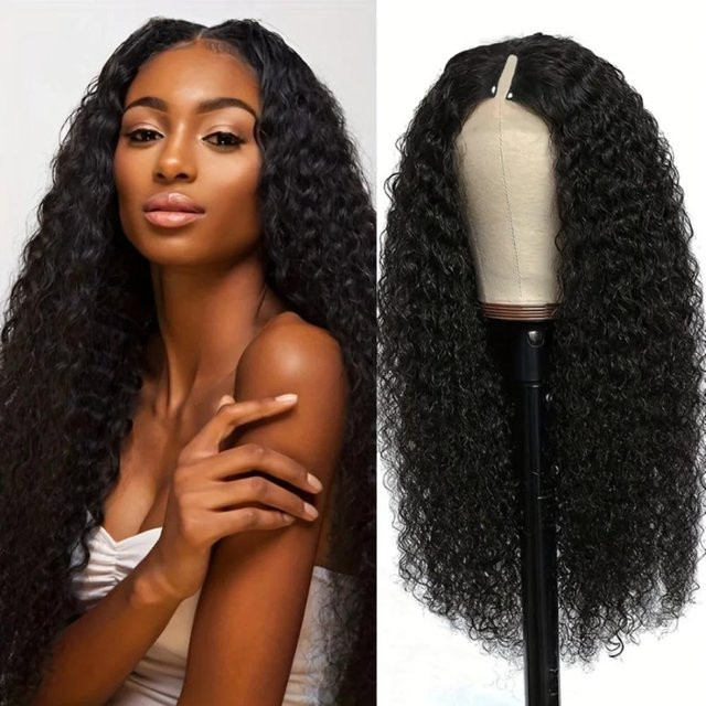 Kinky Curly V-Teil-Haarteil, Brasilianisches Remy-Haar, Deep Wave, Brown, Damen - Bild 1