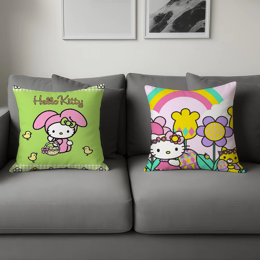 Sanrio Hello Kitty Kawaii Kissenbezug mit Cartoon-Katzen-Design für Sofa und Wohnzimmer - Bild 4