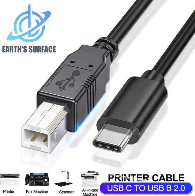 OUIO USB Typ C auf USB Typ B 2.0 Kabel in Schwarz für Drucker und Scanner - Bild 1