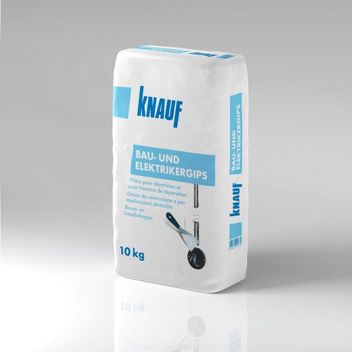 Knauf Montagegips Bau- und Elektrikergips für Wand und Decke, 10 kg, grau - Bild 1