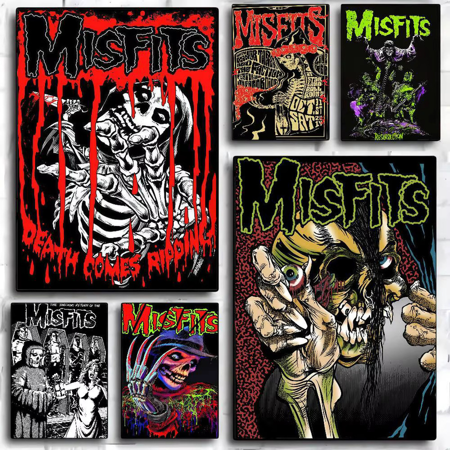 Misfits Horror Punk Rock Wandaufkleber Retro Motiv in Mehrfarbig als selbstklebender Wanddekor für Wohnzimmer und Bar - Bild 2