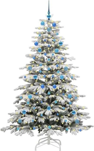 vidaXL Künstlicher Weihnachtsbaum Weiß, 210 cm Höhe, Klappbar aus PE und PVC - Bild 1