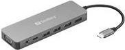 Sandberg 13-in-1 USB-C Dockingstation in Grau mit HDMI, VGA, 4K UHD und 100Mb LAN - Bild 1
