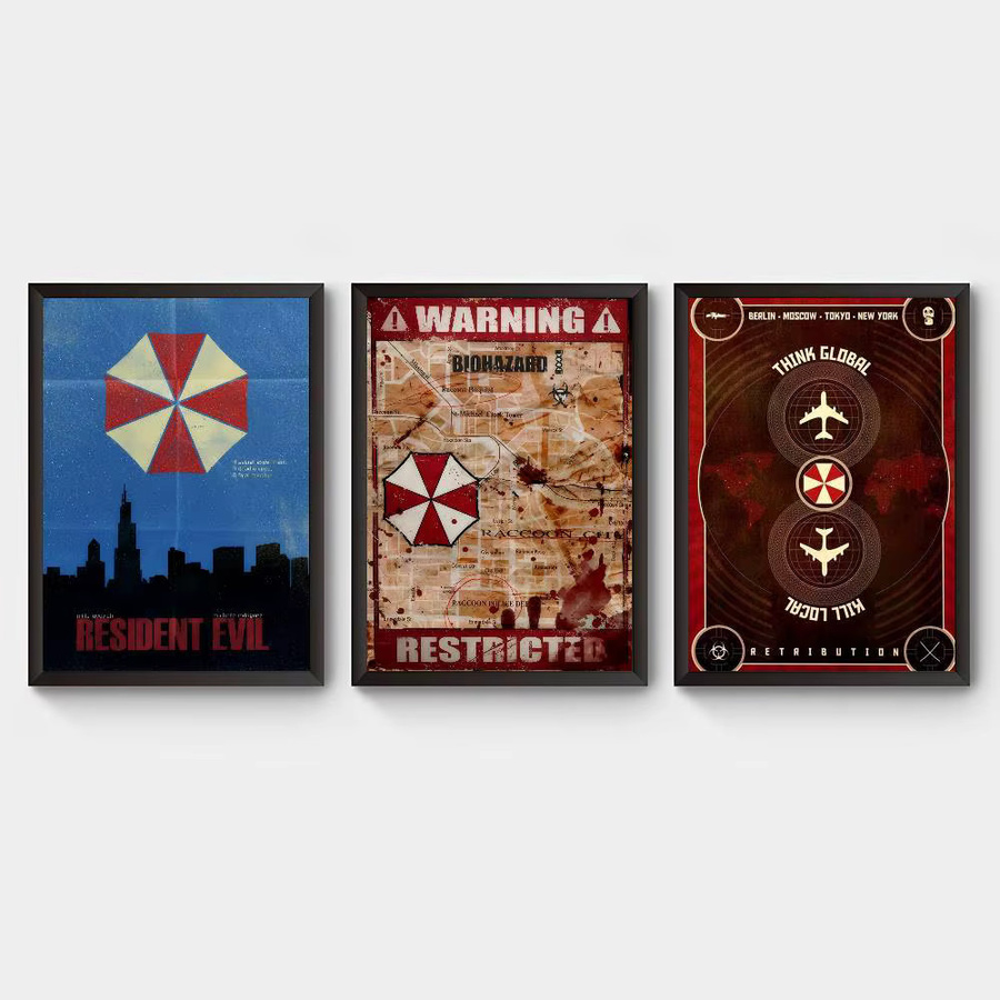 Resident Evil Horror-Film Wandaufkleber Rastar Whitepaper-Poster in Mehrfarbig für dein Zimmer, Bar oder Café - Bild 3