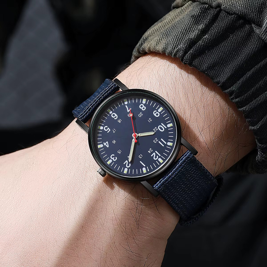 yolako Armbanduhr Quarz, Textil/NATO, Schwarz, Herren - Bild 3