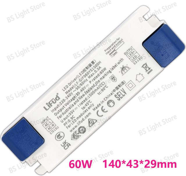 LiFud LED-Treiber LF-GIRxxxYS Serie, flimmerfreies LED-Netzteil Transformator, 30-40V, 220-240V, Farbe Weiß - Bild 1