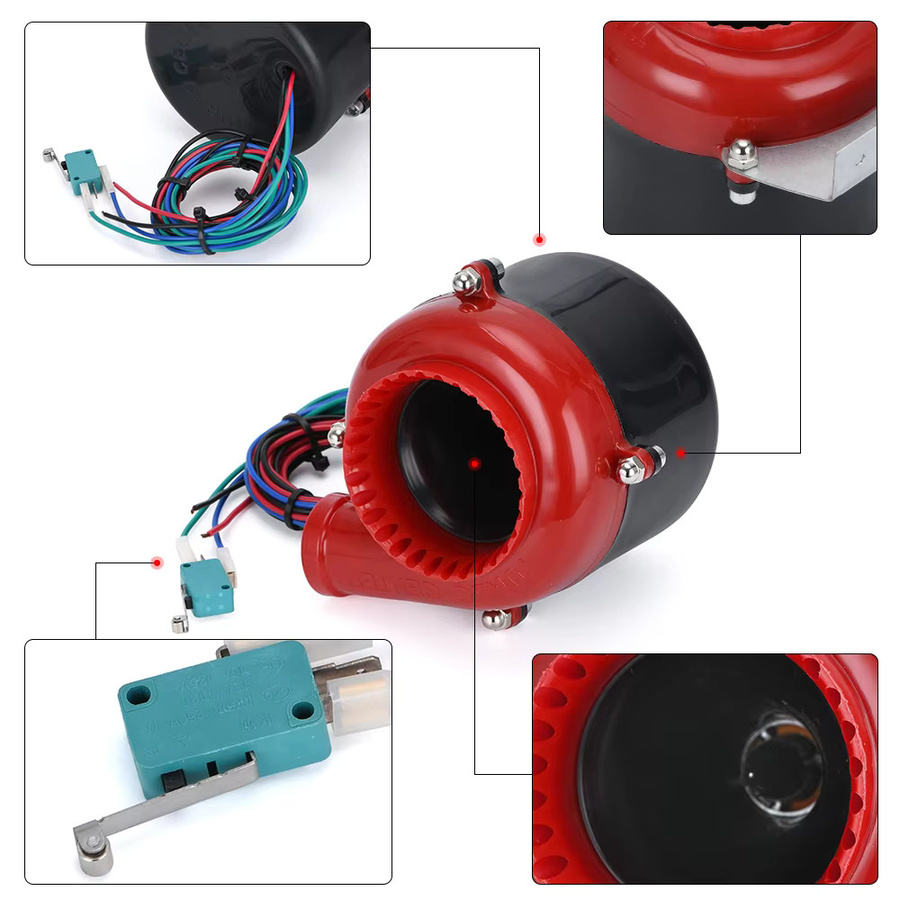 PQY Racing Universal Elektronisches Turbo Blow Off Ventil mit Analogem Sound in Rot - Bild 3