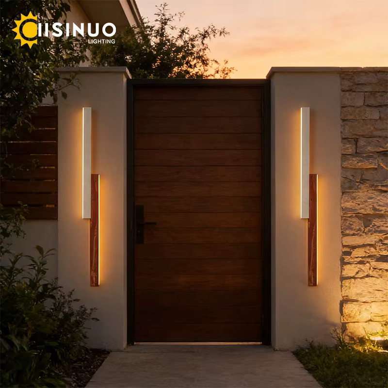 IISINUO Wabi-Sabi Naturstein Außenwandleuchte LED mit warmweißem Licht in Gelb und Rot für Garten und Hof, Höhe: 60 cm - Bild 2