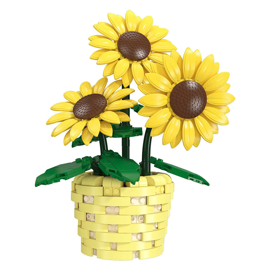 KNEW BUILT 3D Ewige Sonnenblume im Topf, Baustein-Spielzeug, DIY-Puzzle - Bild 3