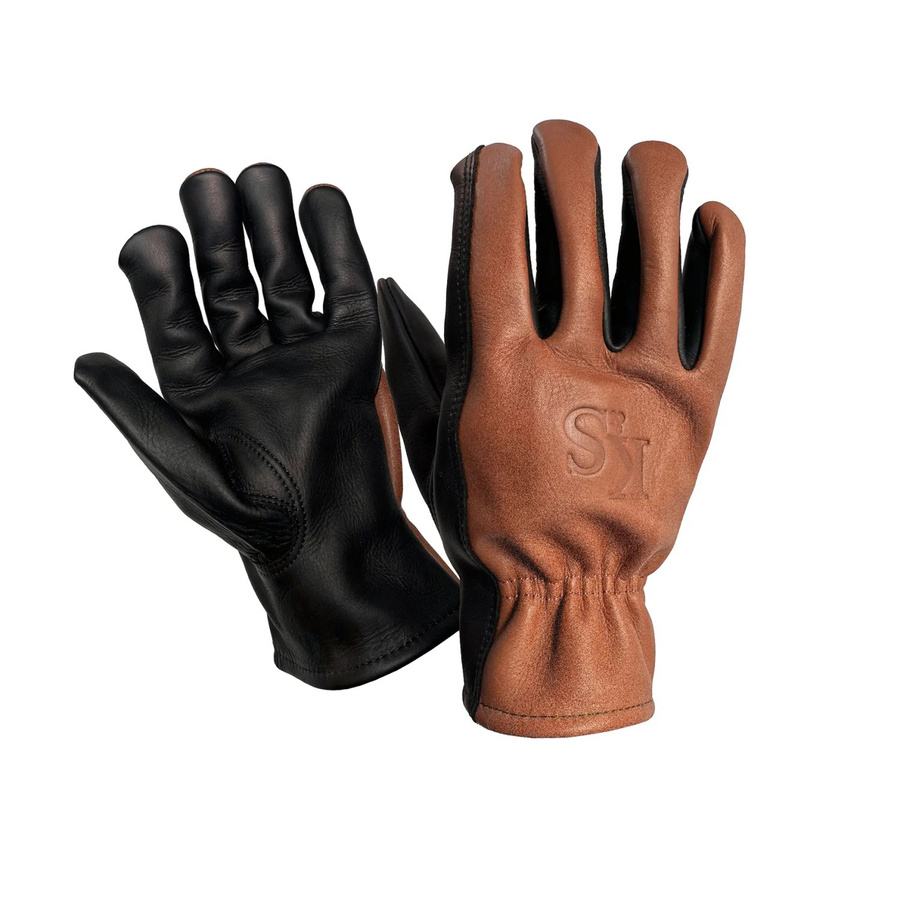 Kent & Stowe Leder-Handschuhe Sure & Soft in Braun-Schwarz, Größe L - Bild 2