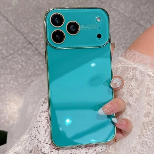 YULIN Glas Schutzhülle für iPhone 17, 16 Pro Max, 14 Pro Max und 14 in Bonbon-Farben, galvanisiert und stoßfest - Bild 1