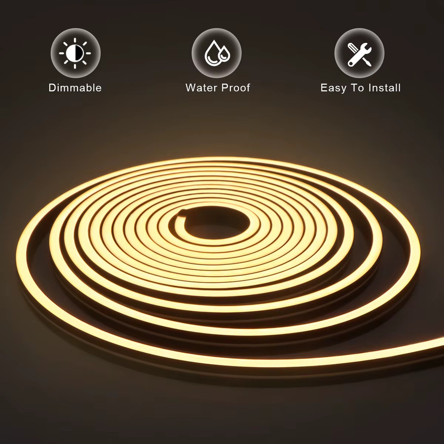 Gyarfas Neon LED Streifen Licht Schwarz DC24V Wasserdicht mit Fernbedienung für Akzentbeleuchtung in Küche und Schrank - Bild 3