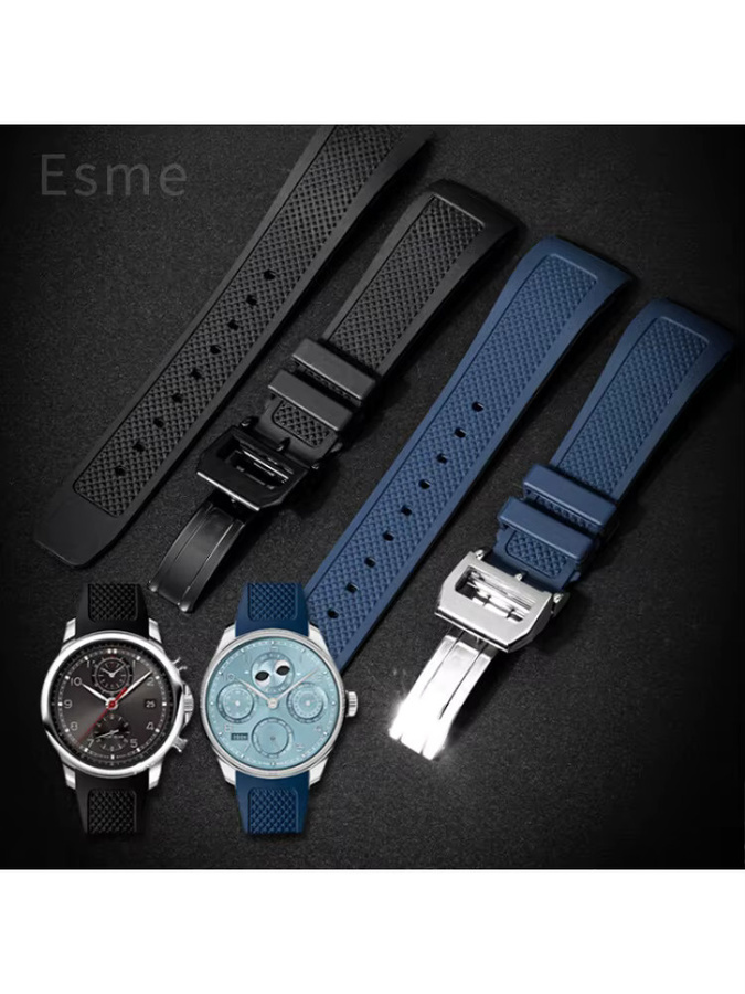 IWC Uhrenarmband Silikon, 22mm, Schwarz, Unisex - Bild 4