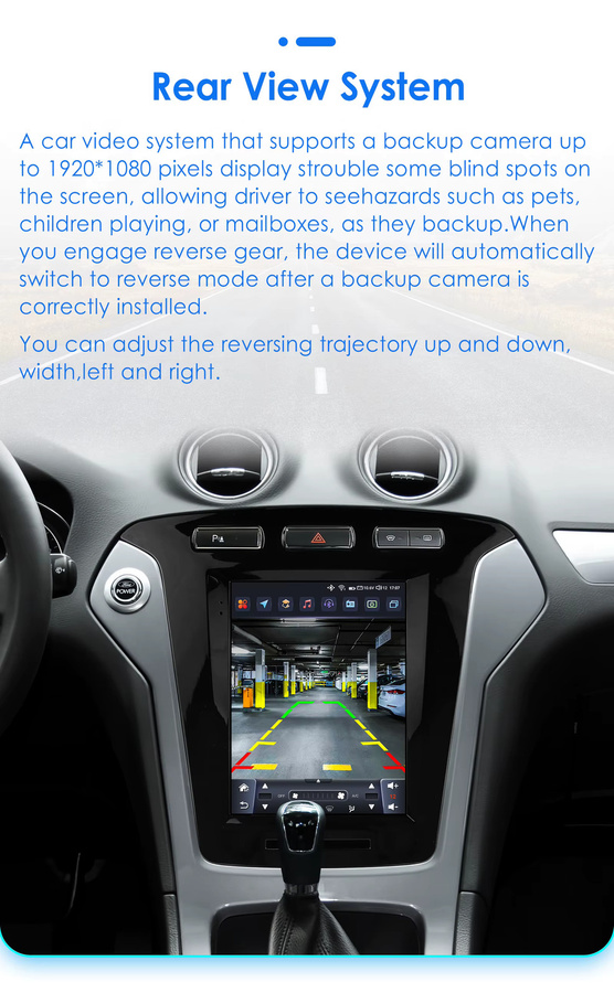 Hizpo Android Autoradio im Tesla Style mit vertikalem Bildschirm für Ford Mondeo Mk4 und Galaxy 2007–2013, Farbe Schwarz, mit Carplay, GPS und 4G Unterstützung - Bild 4