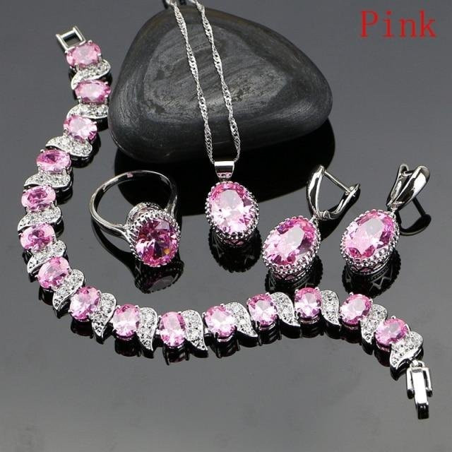 Wucifang Jewelry Schmuckset, 925 Silber, Zirkonia, Damen - Bild 1