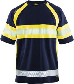 Blakläder Warnschutz T-Shirt Unisex Marineblau/Gelb Größe M nach EN ISO 20471 Class 1 - Bild 1