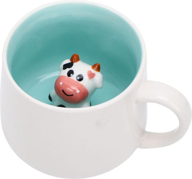 3D Tier Keramiktasse mit Cartoon-Design und Überraschung im Inneren, Mehrfarbig, 350 ml - Bild 1