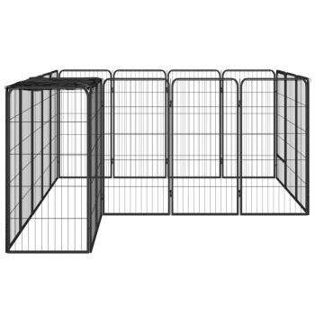 VidaXL Hunde Laufstall aus Metall als Freilaufgehege, Farbe: Schwarz Matt - Bild 2