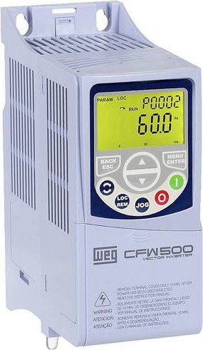 WEG Frequenzumrichter CFW500 A 04P3 S2 0.75 kW 1phasig 200 V 240 V Grau - Bild 1