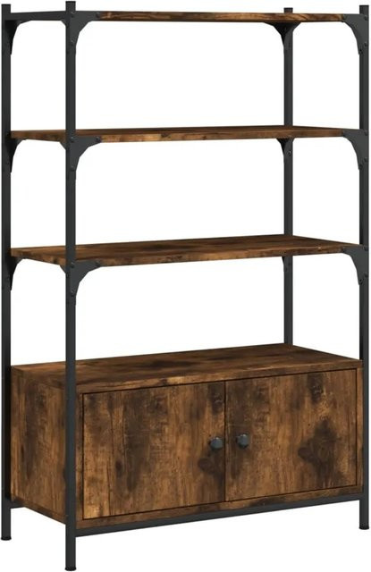 vidaXL Bücherregal aus Holzwerkstoff und Metall in Räuchereiche, B/T/H: 70 x 30 x 109,5 cm - Bild 1