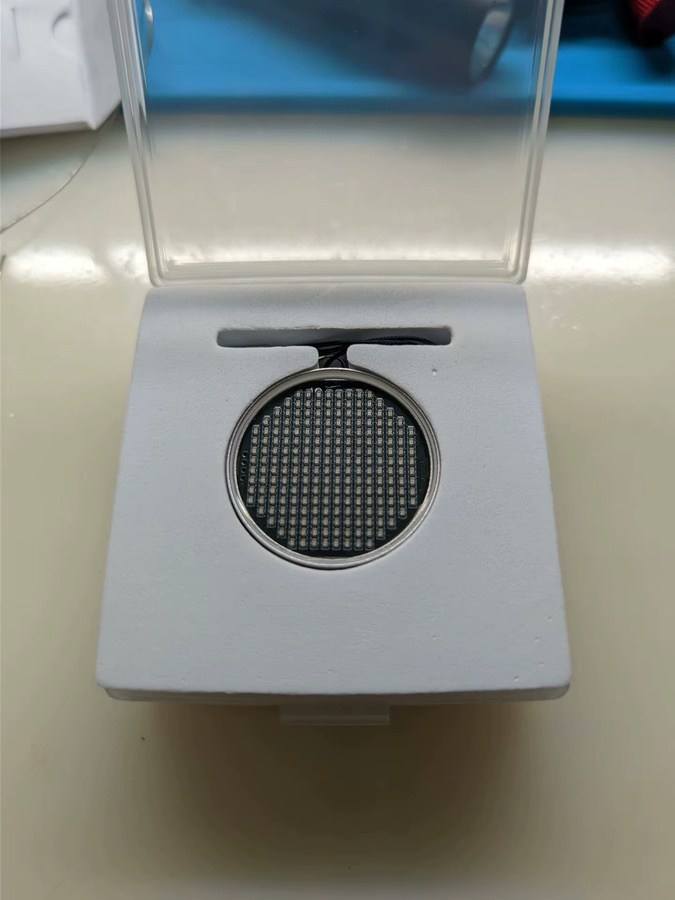 Anhänger-Halskette Aluminiumlegierung, Silber, 31 mm - Bild 3