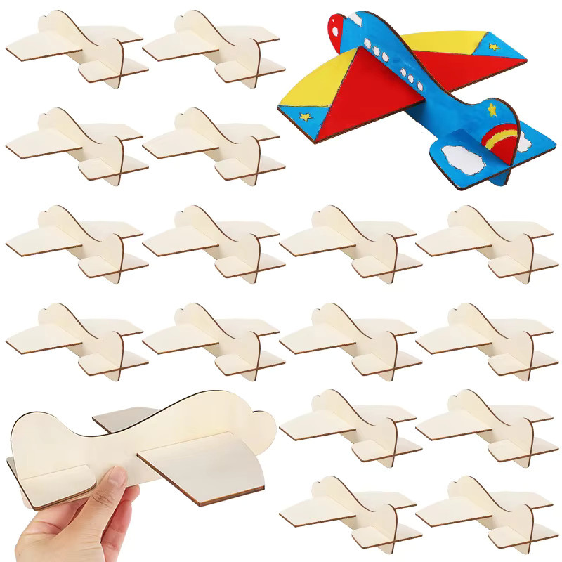 ZQNYCY Holz Blank Flugzeug DIY Handwerk, Holz, 1-5-teiliges Set - Bild 2