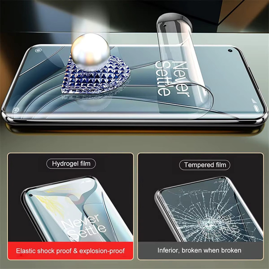 4er Pack Hydrogel Display Schutzfolien für OnePlus 5T 6T 7T 8T Pro 9 9R in Transparent mit voller Abdeckung - Bild 4