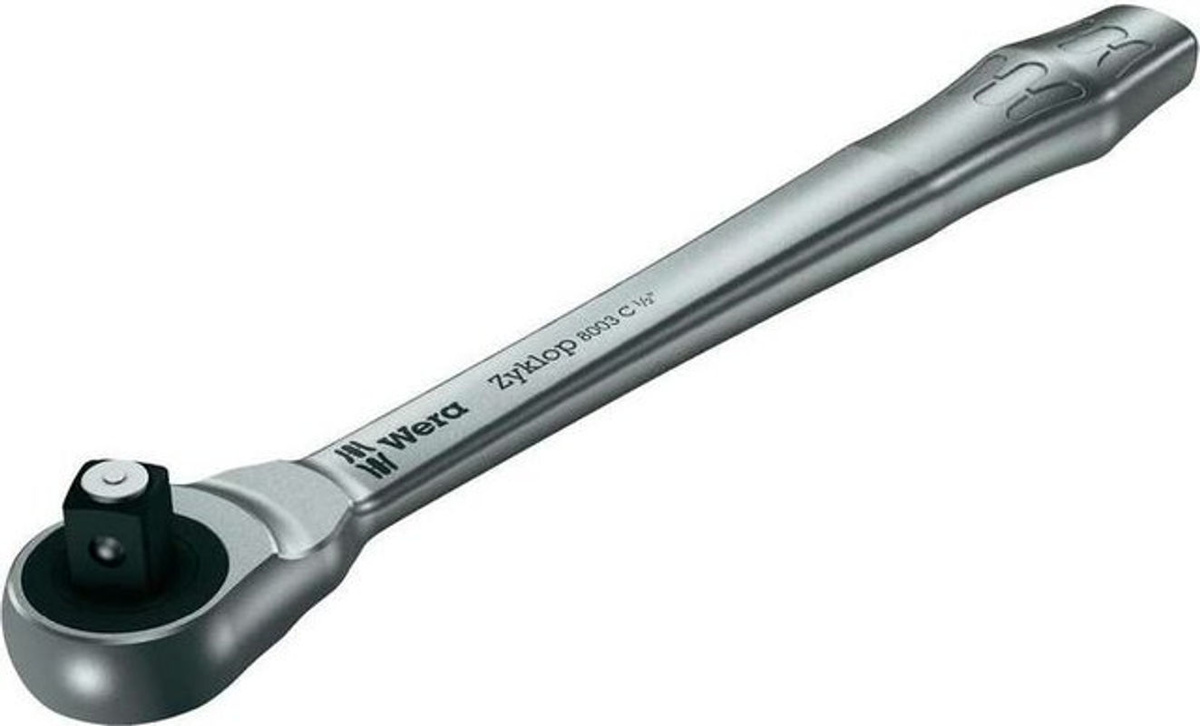 Wera Zyklop Metal 8003 C Umschaltknarre 1/2 Zoll mit 12,5 mm Antrieb, silber - Bild 2