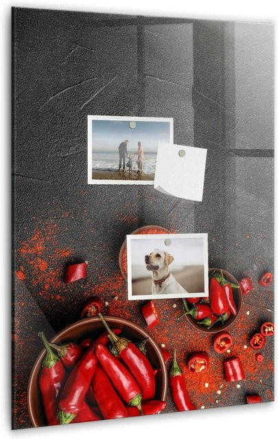 Tulup Magnettafel aus Glas in Rot, B/H: 60 x 40 cm - Bild 1