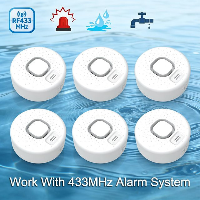 Earykong kabelloser Wasserlecksensor 433 MHz in Weiß für Smart Home Küchen und Badezimmer - Bild 1
