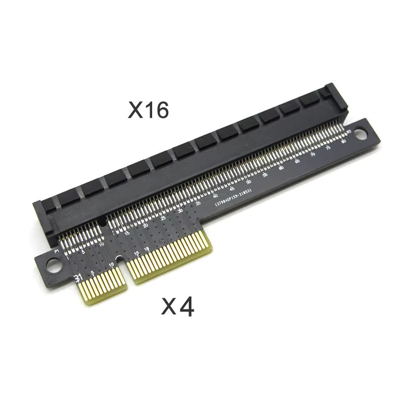 Haoyexin PCI-Express-Riser-Karte PCI-E 1X zu 16X und 4X zu 16X Grafikkarten-Adapterkarte X8 zu X16 Linker Slot-Adapter für 1U Server, Schwarz - Bild 2