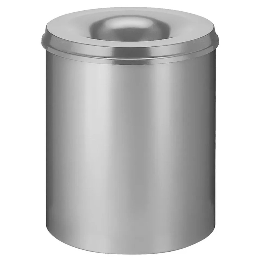 PROREGAL Selbstlöschender Papierkorb und Abfallsammler aus Metall in Grau, H x B x T: 54 x 47 x 47 cm - Bild 2