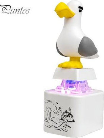 Schlüsselanhänger Möwe Mine, mechanisch, LED-Licht, Weiß, Unisex - Bild 1