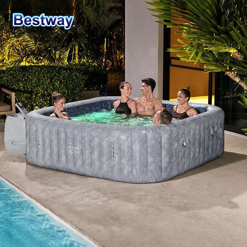 Bestway Lay-Z-Spa Roman Wave quadratischer Whirlpool in Braun, B/T/H: 180 x 180 x 71 cm - Bild 2