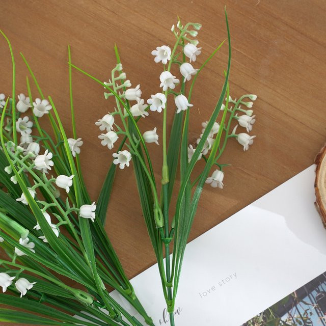 Set aus 3 Stück künstliche weiße Kunststoff Blumen für Tischdekoration, Garten, Hochzeit und Party - Bild 1