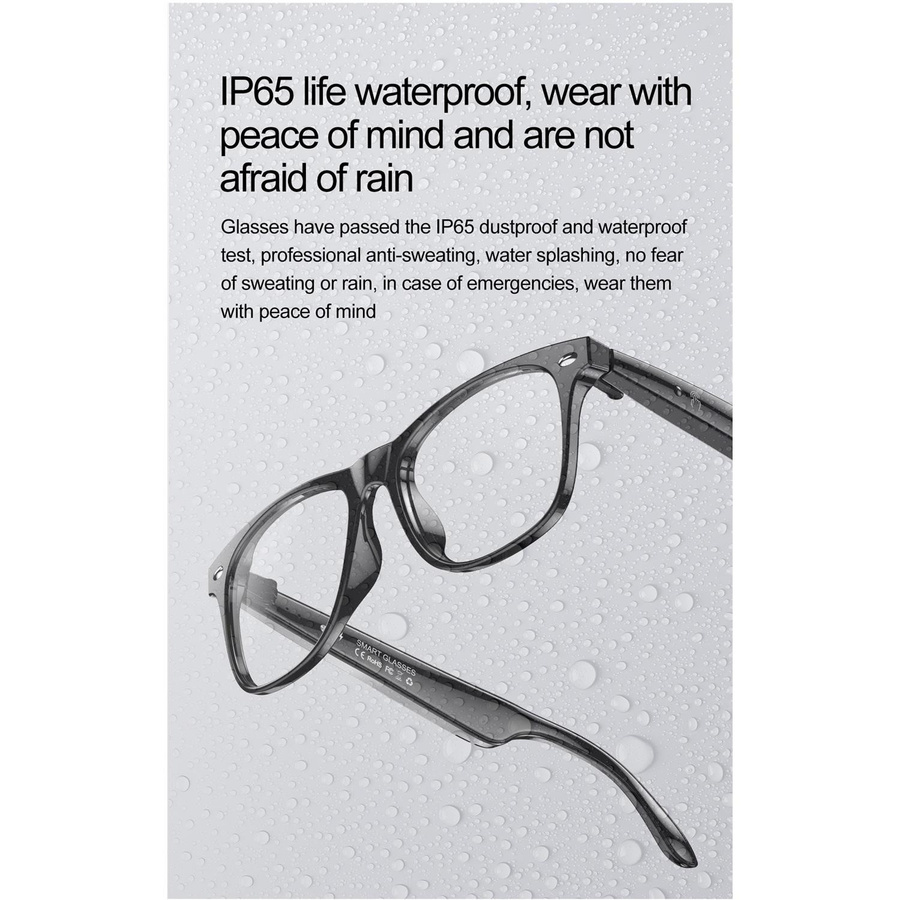 Pig Boutique Smart Glasses Bluetooth-Übersetzungsbrille mit KI-automatischer Dialogübersetzung für 134 Sprachen in Schwarz Transparent - Bild 3