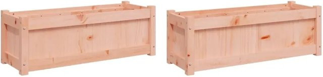 Set aus 2 Pflanzkübeln von vidaXL aus massivem Douglasienholz, B/T/H: 31 x 31 x 90 cm - Bild 1