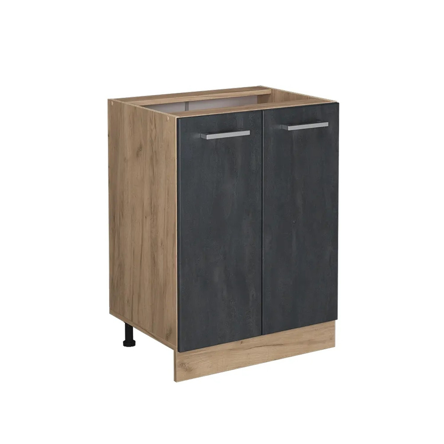 Vicco Küchenunterschrank R-Line Schwarz Beton Eiche Breite: 60 cm, Höhe: 81,6 cm, Tiefe: 46 cm ohne Arbeitsplatte - Bild 2