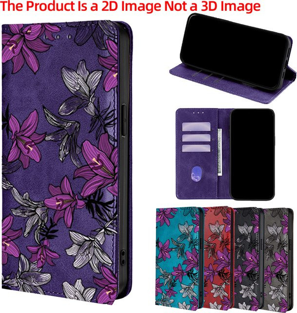 Samsung Handyhülle aus Leder mit Blumenmuster in Pink für Galaxy S26 Ultra, S26 Plus und verschiedene A-Modelle - Bild 1