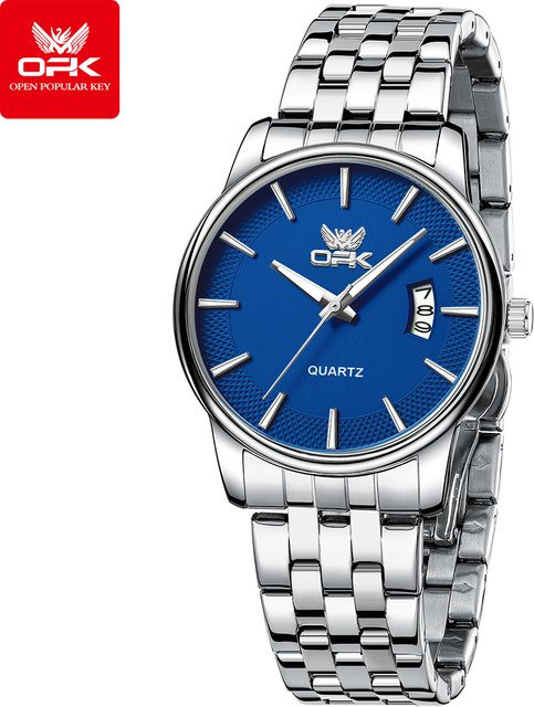 OPK Armbanduhr Quarz, Edelstahl, Blau, Herren - Bild 1