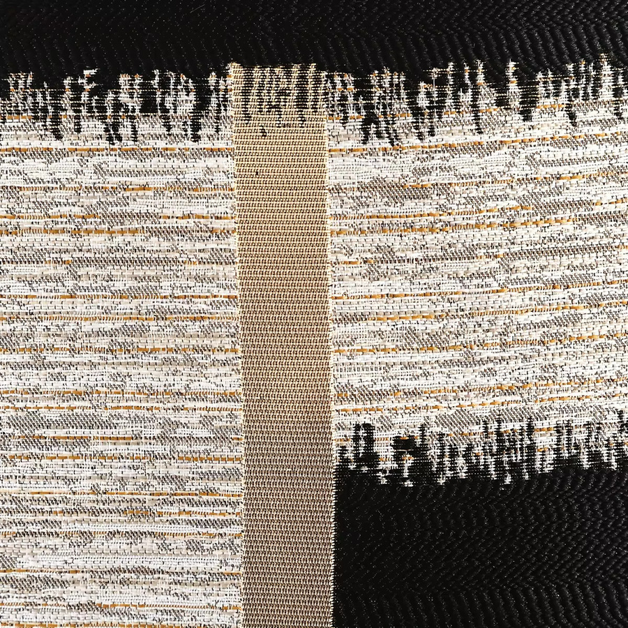 Miater Kissenbezug aus Polyester mit geometrischem Jacquard-Seidenmuster in Gold und Beige, B/B: 45 x 45 cm - Bild 3