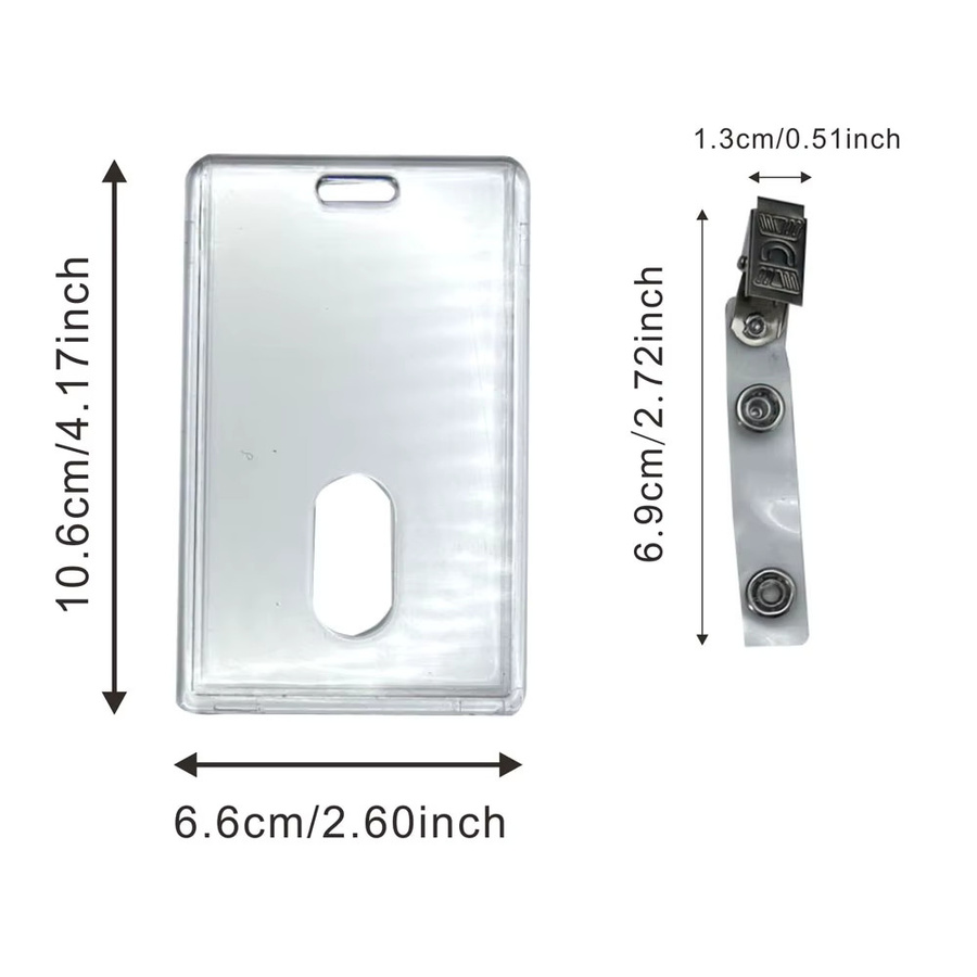 4er-Set Acryl-Kartenhüllen mit Clips in Transparent für Ausweise, Bankkarten und Visitenkarten - Bild 2