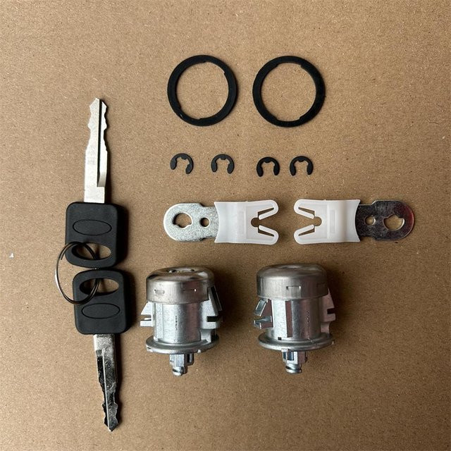 Türschließzylinder- und Schlüsselsatz für Ford F250 F350 F450 F550 Super Duty in Braun mit silbernen Akzenten (Teilenummer 7C3Z1521990A) - Bild 1