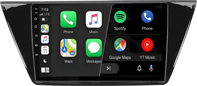 Junsun Autoradio für VW Volkswagen Touran 2016-2018 mit GPS, Bluetooth und Wi-Fi in Schwarz - Bild 1