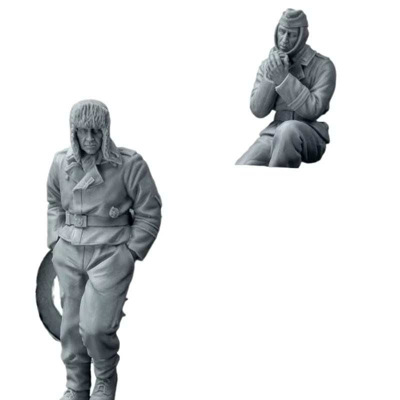 BAANFU History Hobby Miniatur-Panzermannschaft, Harzmodell-Figuren-Bausatz, 2-teiliges Set, Maßstab 1:35, unmontiert und unbemalt - Bild 3