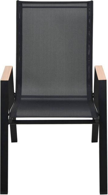 POCOline Stapelstuhl Bari in Schwarz mit Textilene und Stahlrohr, B: 55 cm, T: 74 cm, H: 91 cm - Bild 1