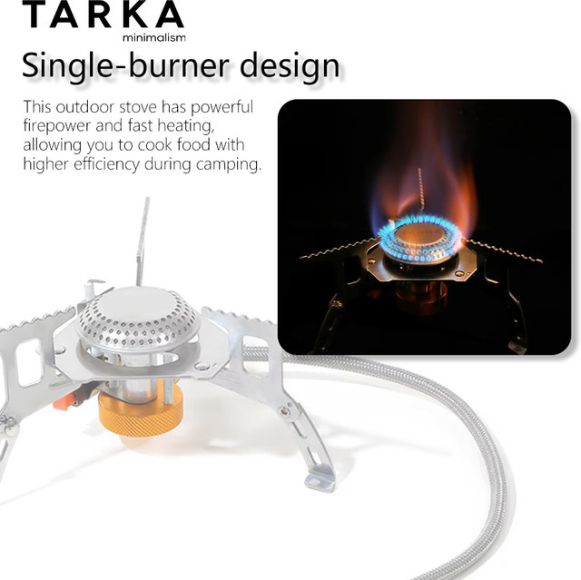 TARKA Backpacking-Gasbrenner Campingkocher mit Adapter und Aufbewahrungsbox - Bild 1
