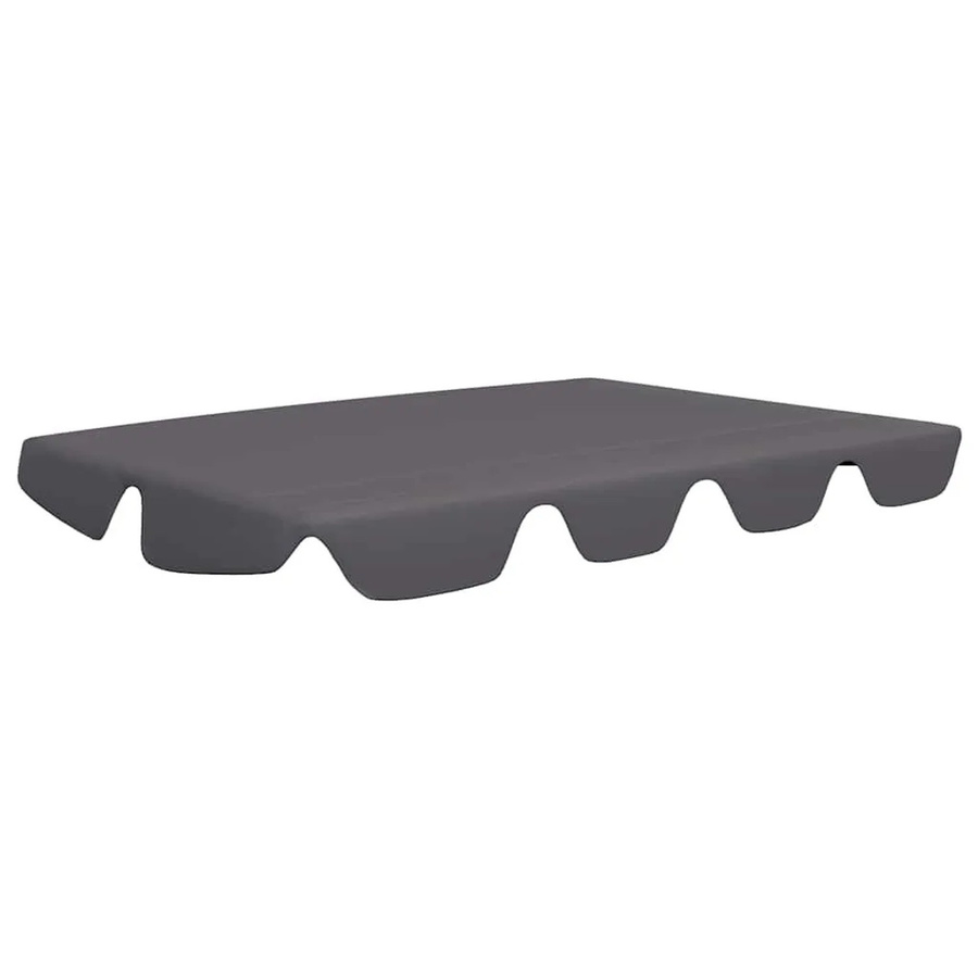 vidaXL Ersatzdach für Hollywoodschaukel und Hängematten-Schaukelstuhl aus Polyester, Anthrazit, B/T: 150 x 105 cm, H: 130 x 70 cm - Bild 2