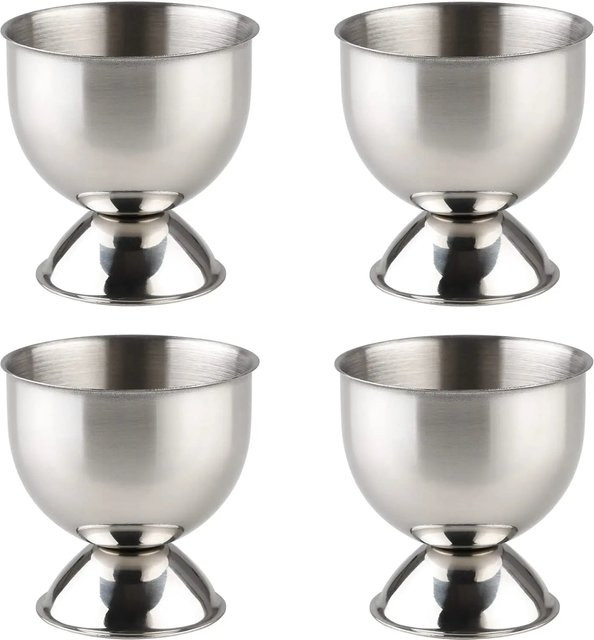 Eierbecher-Set aus Edelstahl in Silber für Frühstück und Brunch - Bild 1